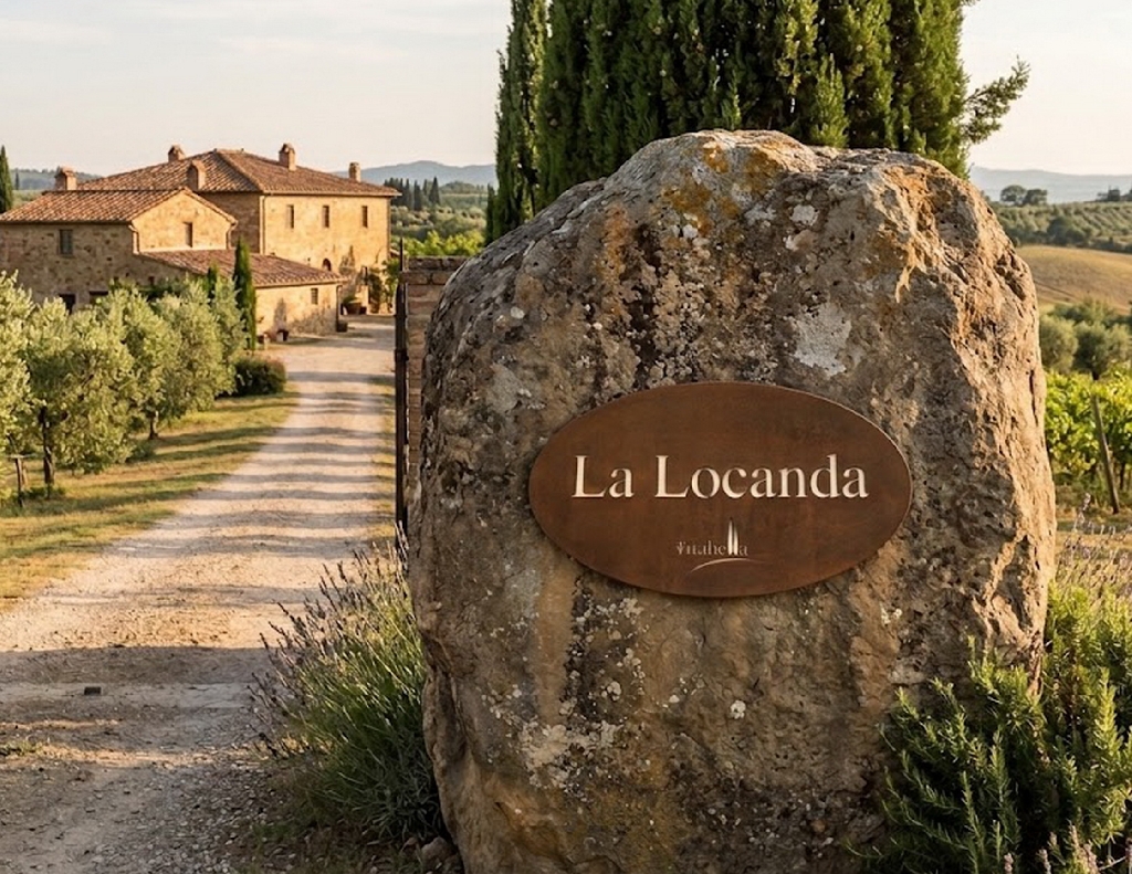 CORTEN (lalocanda). Targa in corten traforata con retroilluminazione